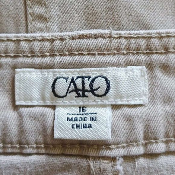 CATO Light Tan Cotton Blend Maxi Skirt Light Acadamia Safari Cottagecore 16 - Picture 4 of 5